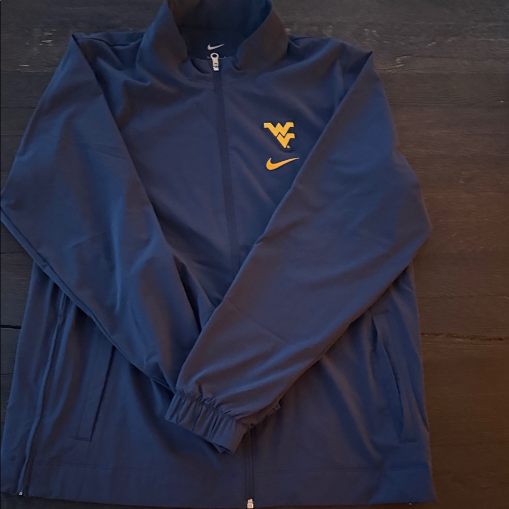 WVU Nike Men's Navy Jacket with Yellow Accents-never worn